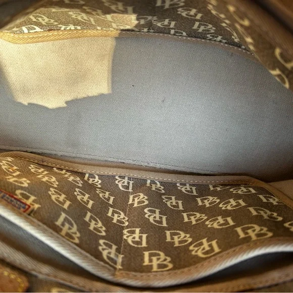 Dooney & Bourke Monogrammed Gray and Brown Tote - Picture 3 of 9